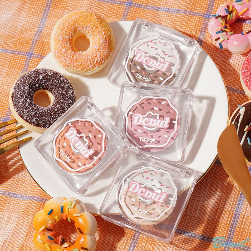 (Hàng Mới Về) Phấn Má Hồng Làm Sáng Da Hình Bánh Donut Xinh Xắn