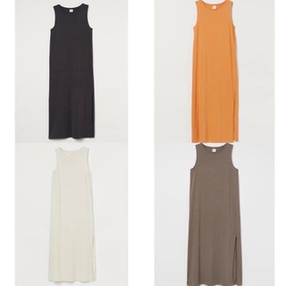 Bán sỉ Váy cotton sát nách xẻ tà 4 màu cho nữ