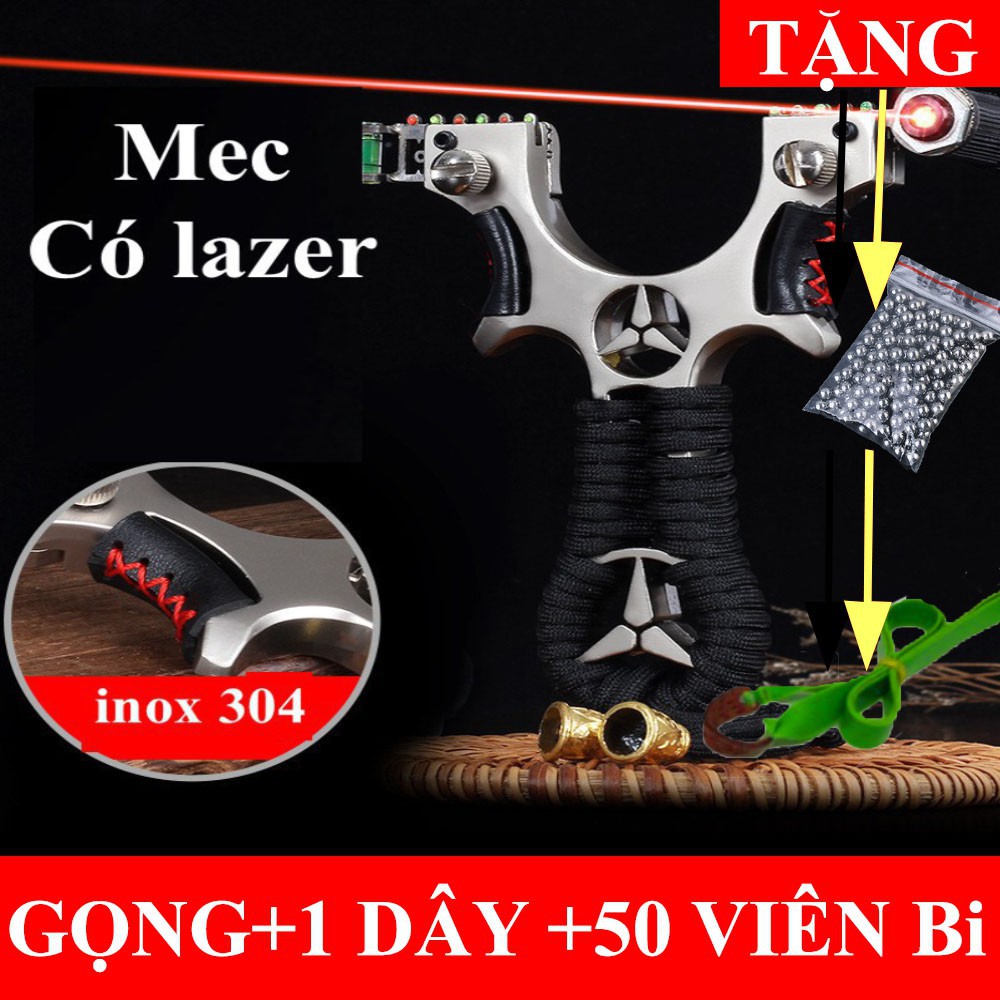 Ná cao su mec 3 sao có thước ngắm laser tặng kèm 1 thun+