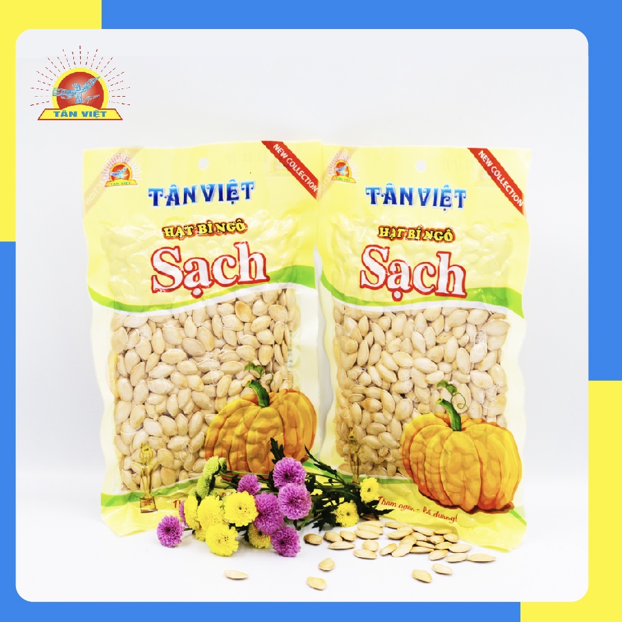 Hạt Bí Tân Việt Đủ Loại Sạch Hay Vị Muối An Toàn Vệ Sinh Thực Phẩm Gói 90gr - 380gr