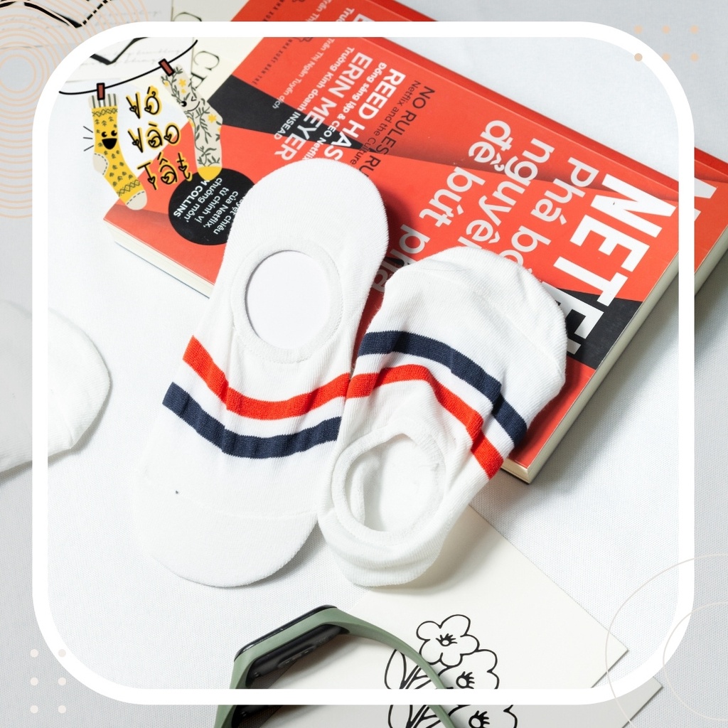 TẤT VỚ NỮ LƯỜI HOẠT HÌNH MÀU TRẮNG