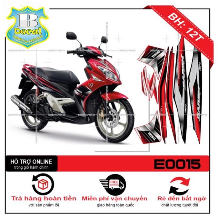 ( Quí khách vui lòng mang ra tiệm cho thợ dán ) Tem NOUVO LX CHẾ ĐỎ ĐEN [Bi Decal]