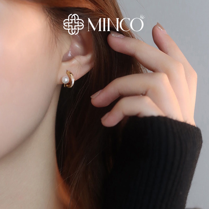 Bông tai Minco Accessories hoa tai hạt châu phụ kiện đẹp phong cách Hàn Quốc BT09