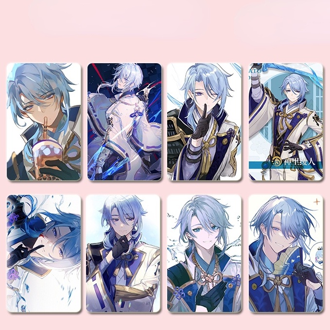 Kamisato Ayato Genshin Impact Sticker Yelan Card Sticker Shenhe Personality Yae Miko Cool Raiden Shogun shadow Game Ganyu Collection Keqing Student Ningguang Anime Hutao Cute Notebook Kamisato Ayaka Sticky Note