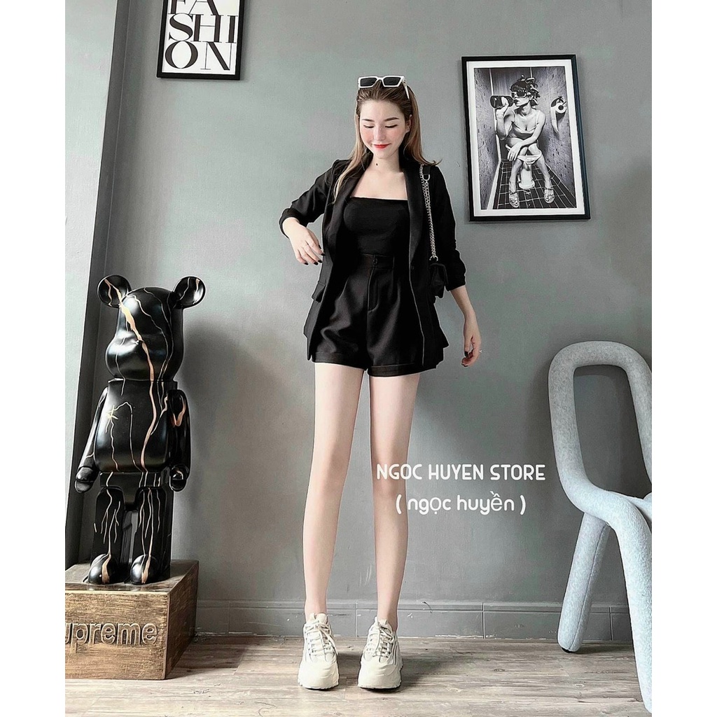 Set bộ ford 3 món ,áo khoác ngoài , bra kèm quần đùi , set trẻ trung năng động có 4 màu