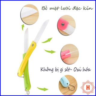 Dao Sứ Gọt Hoa Quả Gấp Gọn Không Gỉ Set { H }