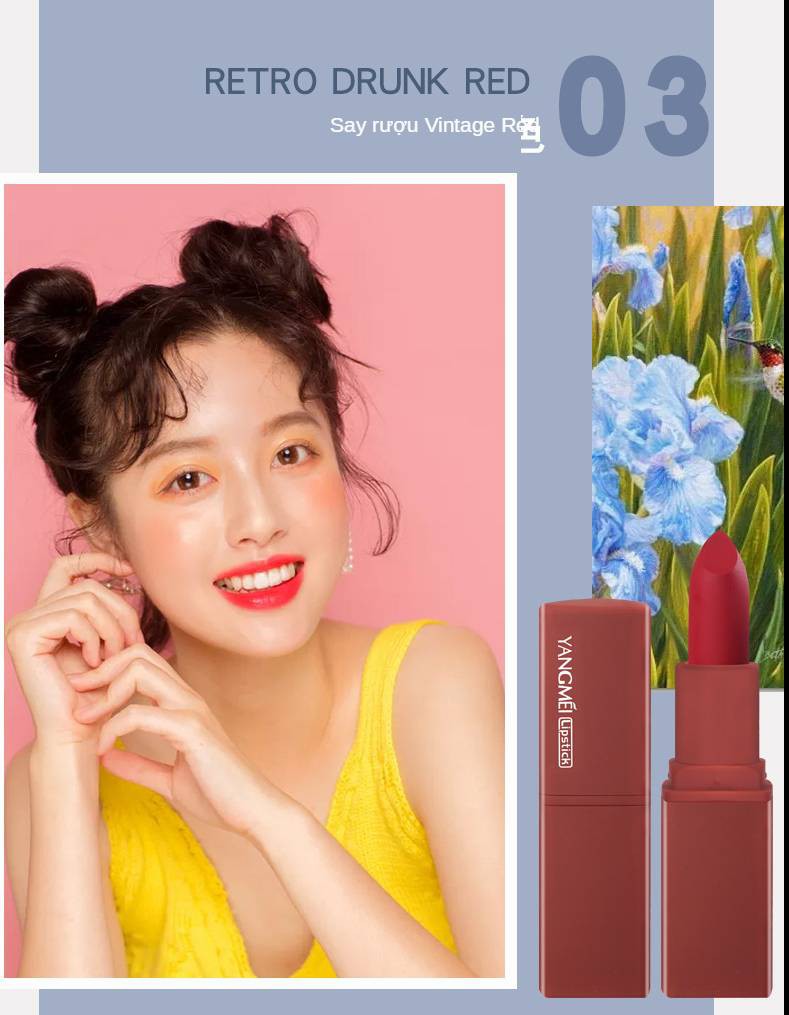 [Hàng mới về] Set son môi YANGMEI dưỡng ẩm chống nước lâu trôi tông màu trẻ trung xinh xắn | BigBuy360 - bigbuy360.vn