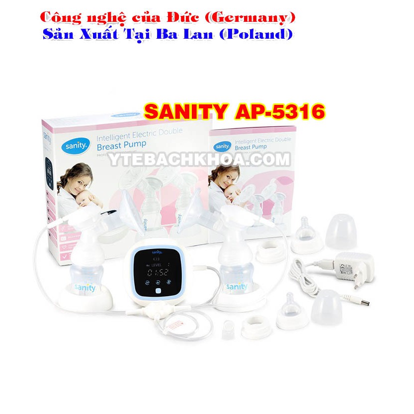 MÁY HÚT SỮA ĐIỆN ĐÔI SANITY AP-5316 - HÀNG CHÍNH HÃNG BA LAN - BẢO HÀNH 02 NĂM