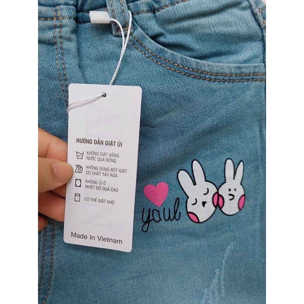 Quần Jean Lửng Bé Gái Size Cồ Co Giãn