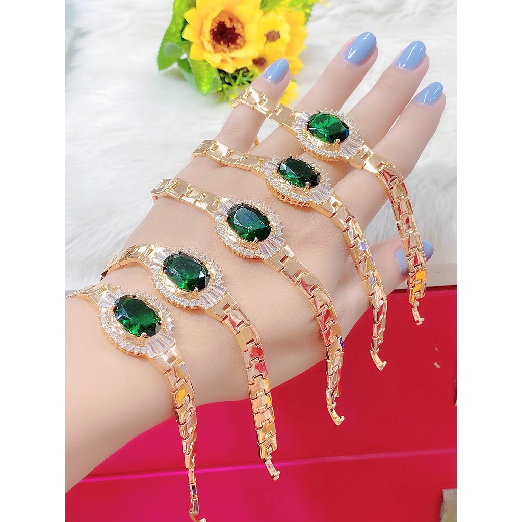 Lắc tay nữ UHA, lắc tay phong thùy bền màu thiết kế cao cấp sáng lấp lánh L50
