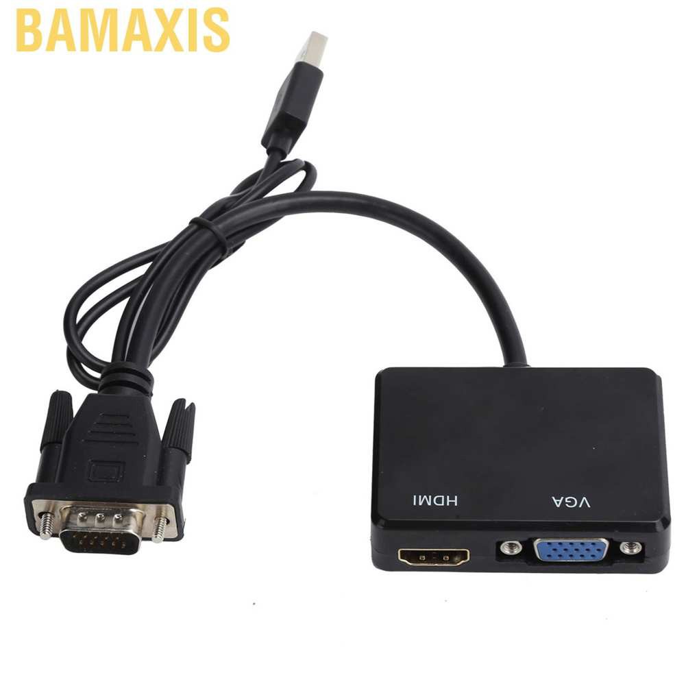 Bamaxis VGA to High Definition Multimedia Interface Splitter Converter Support Dual Display Adapter