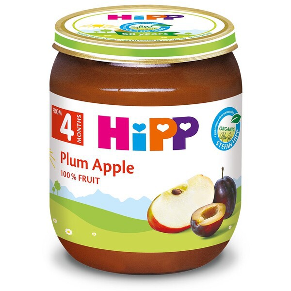 Dinh dưỡng đóng lọ ăn dặm Mận tây, Táo tây 125g (dành cho trẻ từ 4 tháng tuổi)