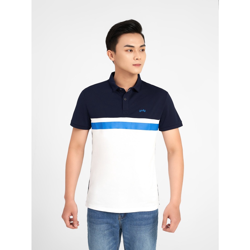 Áo Polo Nam YODY Cafe SlimFit Phối Màu  Phối Nẹp Chất Thun Cotton Ngắn Tay Có Cổ APM5369