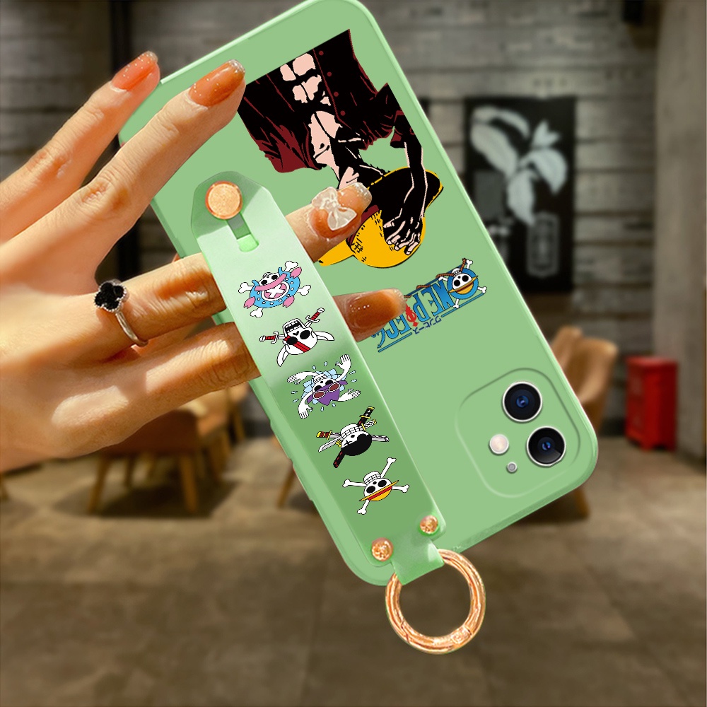 Ốp điện thoại silicon dẻo in One Piece Luffy kèm quai đeo tay chống sốc cho OPPO RENO6 Z 5G RENO 6 PRO