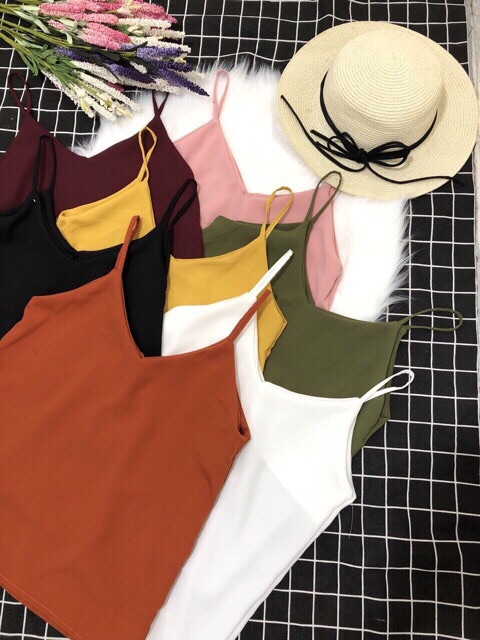 Áo 2 dây tim trơn hình thật 100% | BigBuy360 - bigbuy360.vn