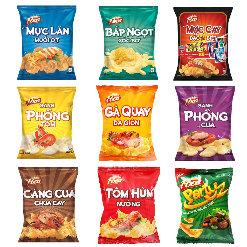 [COMBO 10 GÓI] Bim bim snack khoai tây Lays, Poca gói 37g đủ vị