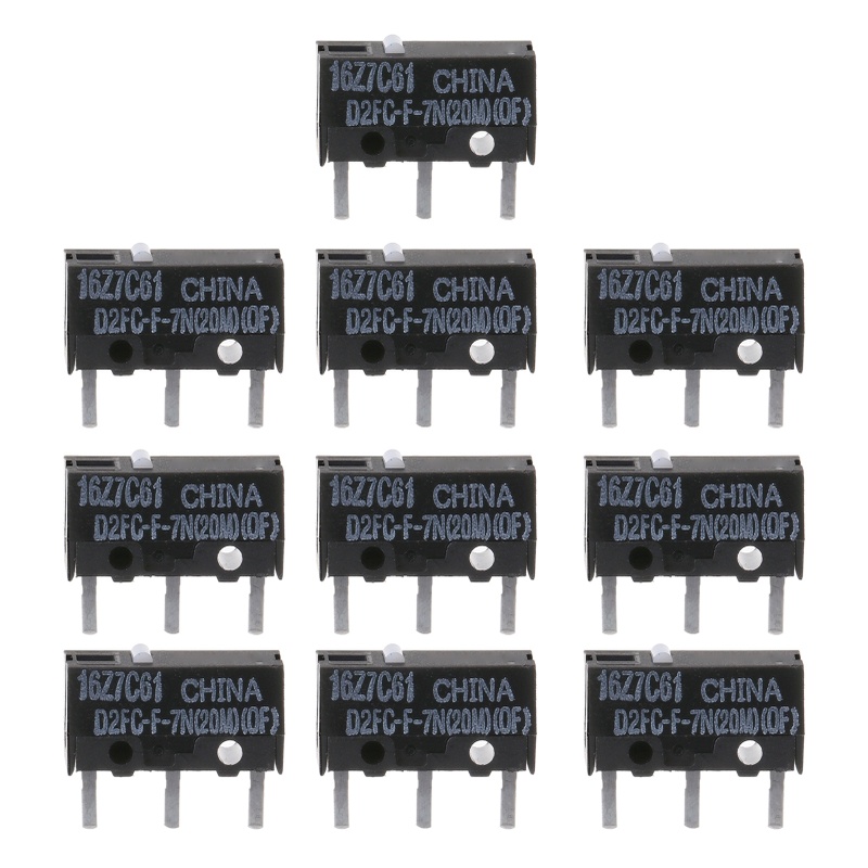 Bộ 2 Nút Công Tắc Micro D2FC-F-7N 20Million Màu Bạc Bằng Hợp Kim