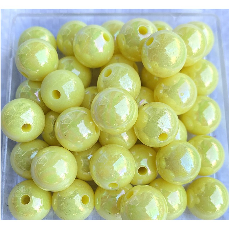 Hạt Xỏ Tròn Bằng Acrylic Màu Sắc 6 8 10 12mm Dùng Làm Vòng Tay DIY