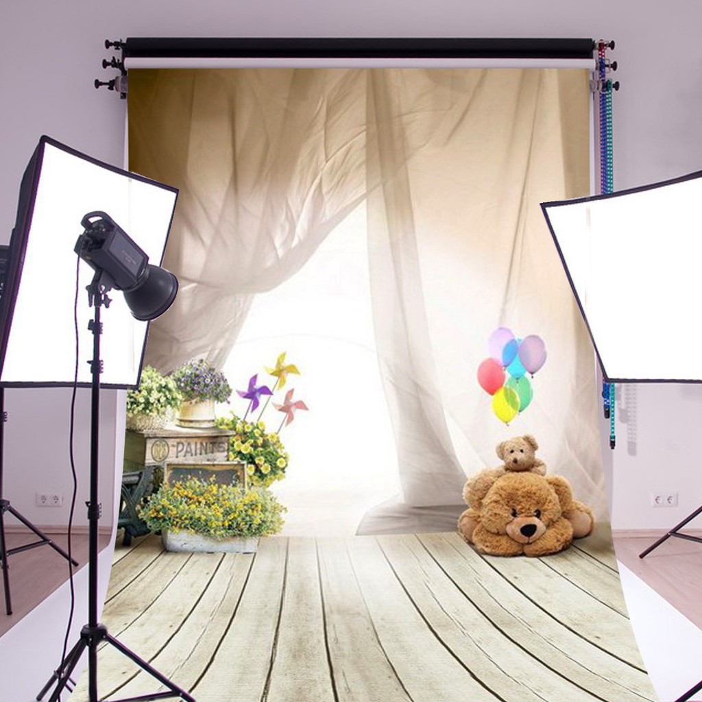 3x5FT Lovely Bear Floor Balloon Studio Backdrop Kids Baby Photography Background
