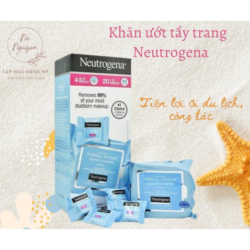 Khăn ướt tẩy trang Neutrogena Makeup remover towelettes