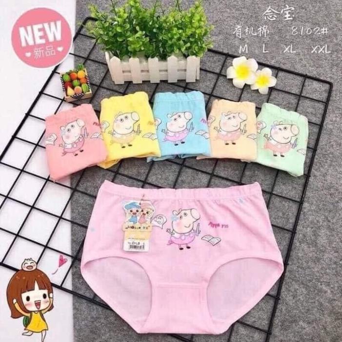 (giá sỉ) LỐ 10 QUẦN LÓT CHÉO COTTON HÌNH LỢN PEPPA SIÊU YÊU CHO BÉ MÃ 8102 (TỪ 8-30KG)