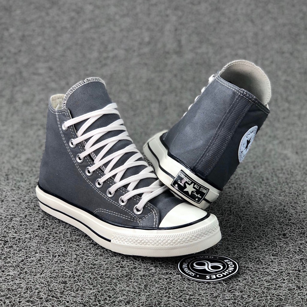 Giày Thể Thao Converse 70s Cổ Cao Màu Xám Đen Cá Tính