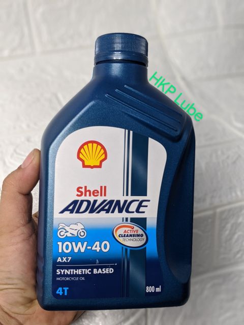 [ Nhớt Bán Tổng Hợp] Shell Advance AX7 Cho xe số 800ml- 1 Lít