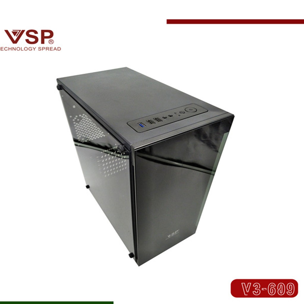 [Mã ELHAMS12 giảm 8% đơn 500K] Vỏ Nguồn Máy Tính VSP V3-609-NẮP HÔNG TRONG SUỐT- CHƯA KÈM FAN | BigBuy360 - bigbuy360.vn