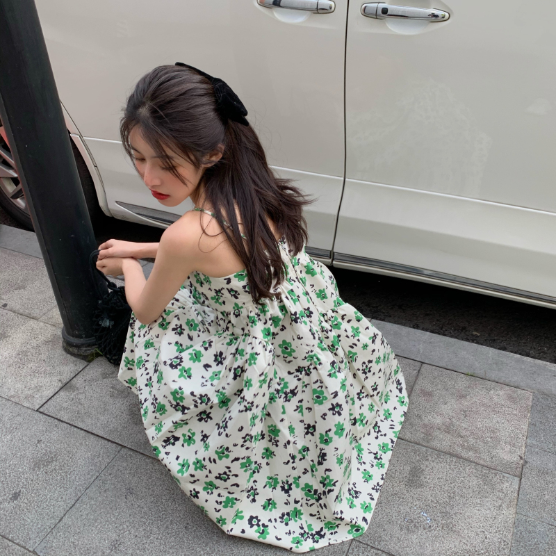 Đầm hai dây dáng chữ A họa tiết hoa xinh xắn thời trang cho nữ | BigBuy360 - bigbuy360.vn