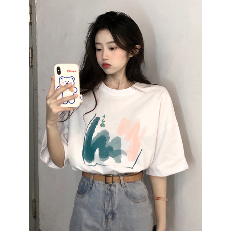 NRVP Áo Thun Nữ Tay Ngắn In Hình Phong Cách Hàn Quốc Thời Trang Mùa Hè 2022