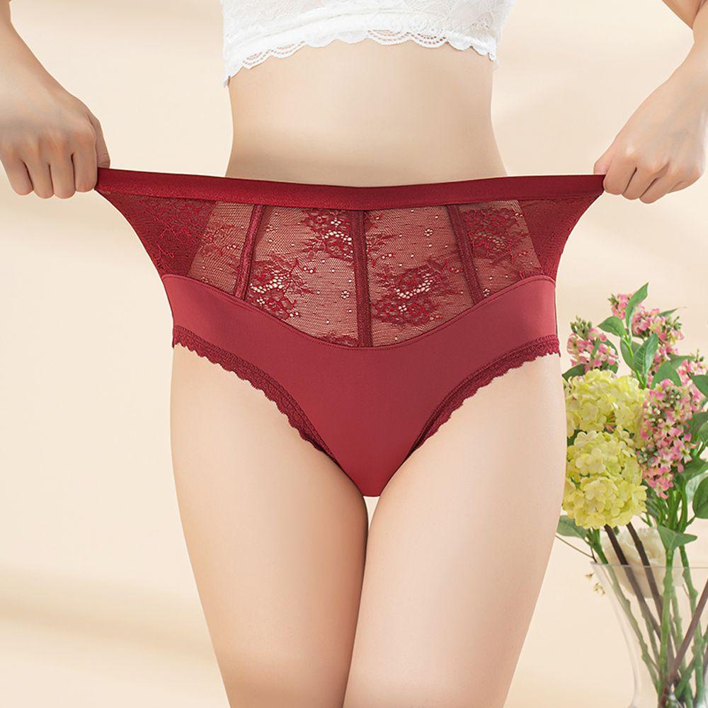 OCEANMAP Quần Lót Ren Hoa Trong Suốt Lưng Cao Thiết Kế Đơn Giản Cho Phái Nữ