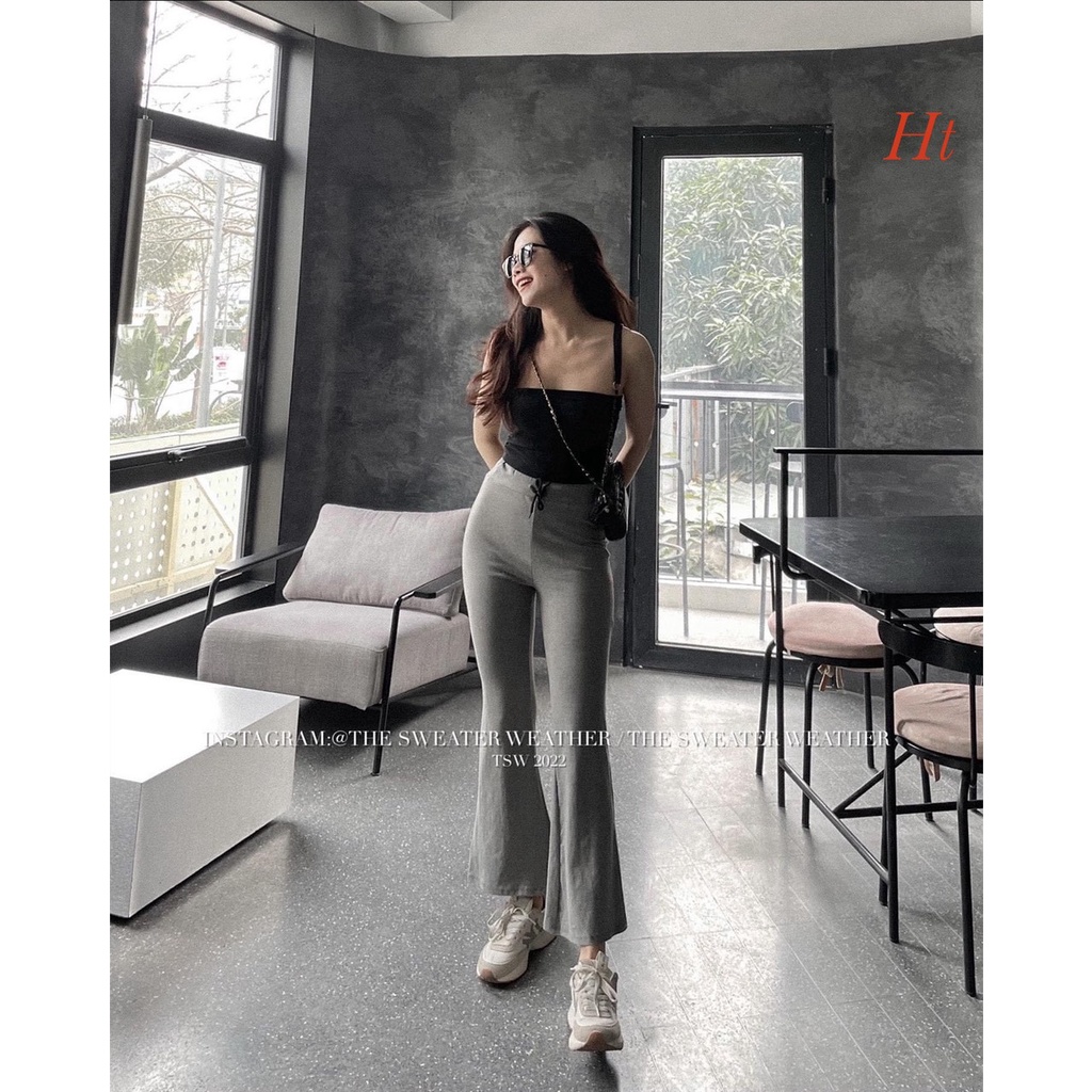 Quần ống loe cạp cao 2 cúc chất Tuyết Mưa cao cấp dáng dài, quần vải ống rộng siêu hách dáng tôn vòng 3 siêu xinh