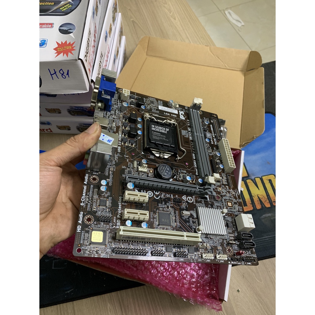 Main H81 ecs + pegatron chính hãng chạy lành ít lỗi vặt tặng kèm tản nhiệt + dây sata - Bảo hành 3 năm
