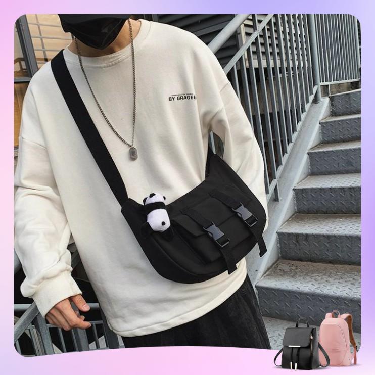 Túi đeo chéo Canvas unisex cá tính chống thấm nước mới