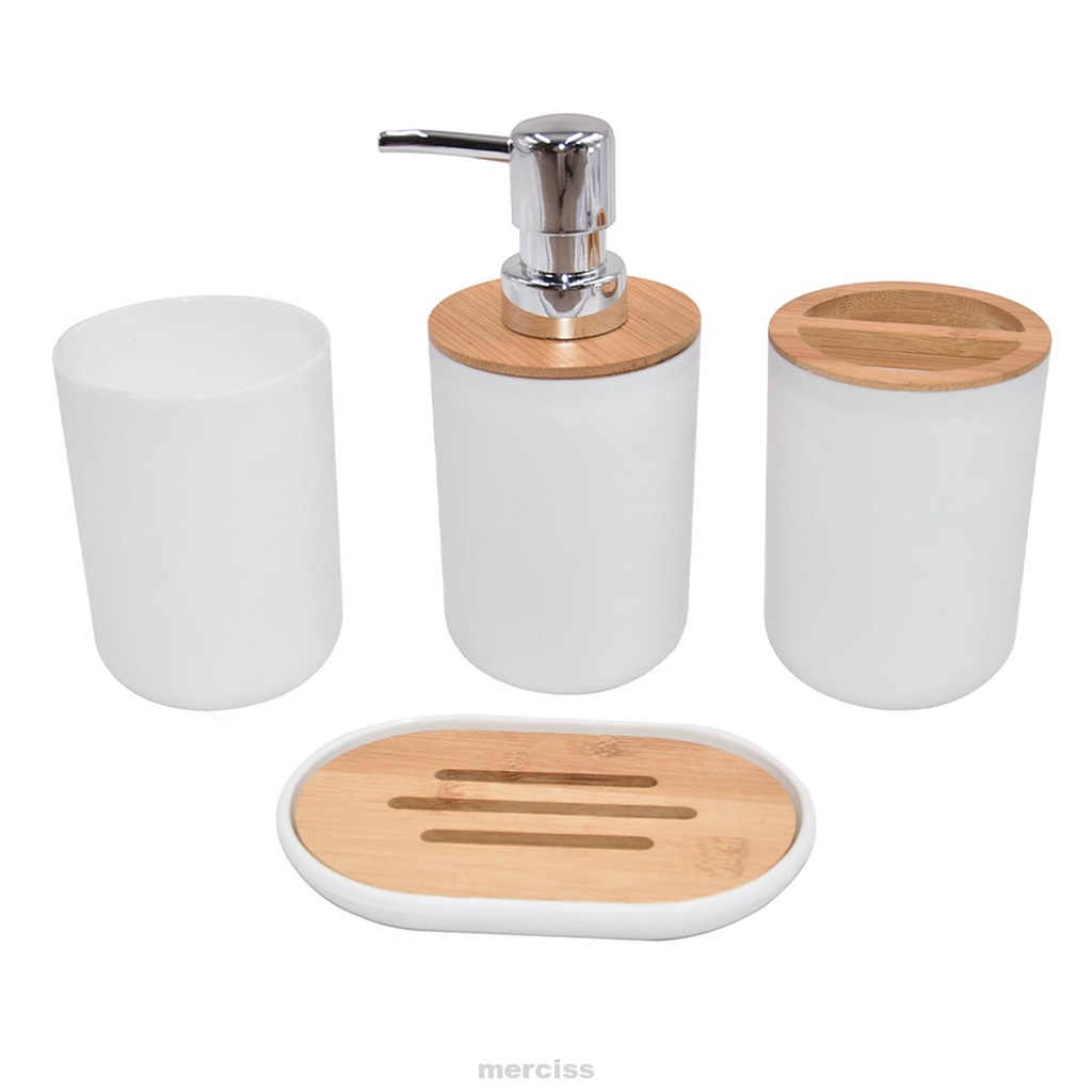 Set 4 Giá Đỡ Bàn Chải Đánh Răng Cốc Súc Miệng Phong Cách Bắc Âu Cho Phòng Tắm