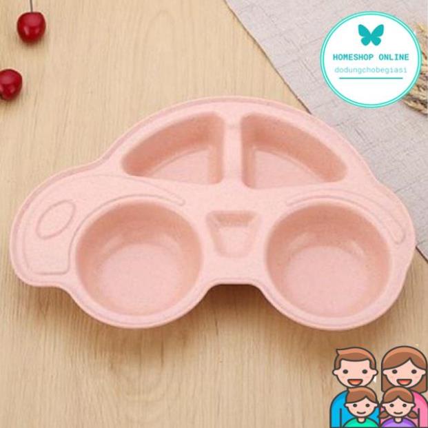 Khay ăn dặm lúa mạch hình Ô TÔ không chứa BPA an toàn cho bé sơ sinh