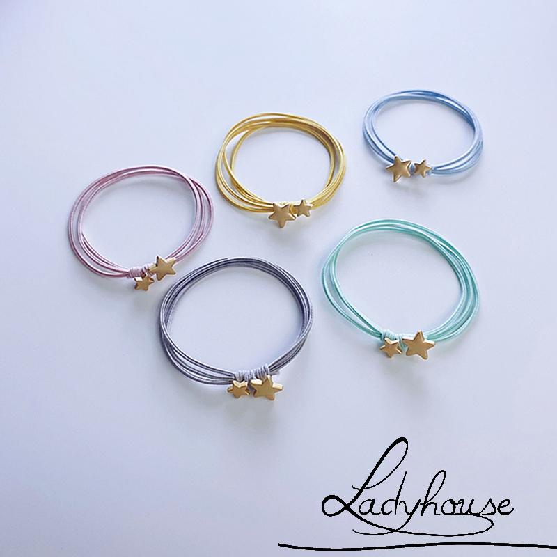 Dây Cột Tóc Đuôi Ngựa Trang Trí Ngôi Sao Sáng Tạo Ngọt Ngào Cho Nữ