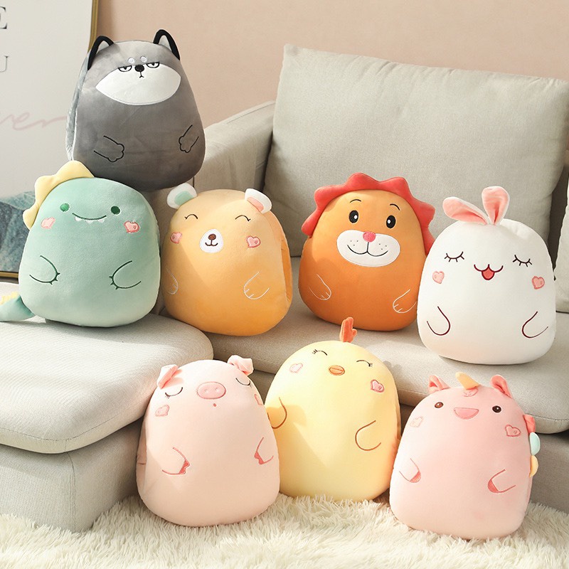 Bộ chăn gối văn phòng 3 trong 1 hình thú cute gấu bông có mền bên trong ChiChi GM035