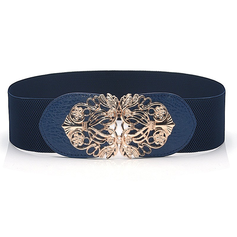 Đai váy bản 6cm xanh coban H28