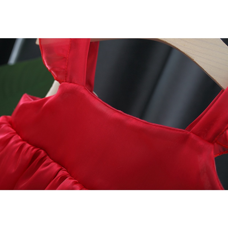 Đầm Thời Trang Mùa Hè Không Tay Màu Trơn Đính Nơ Dễ Thương Cho Bé Gái 9 Tháng - 3 Tuổi