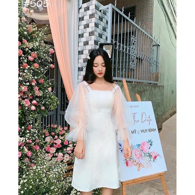 🔥Đầm Dự Tiệc Trắng Tay Phồng | BigBuy360 - bigbuy360.vn