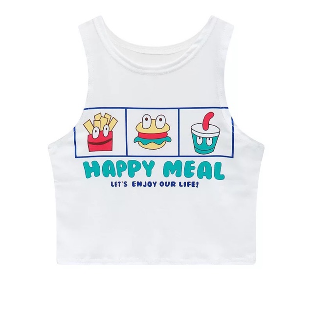 Crop top happy meal ulzzang (có sẵn, hình thật)