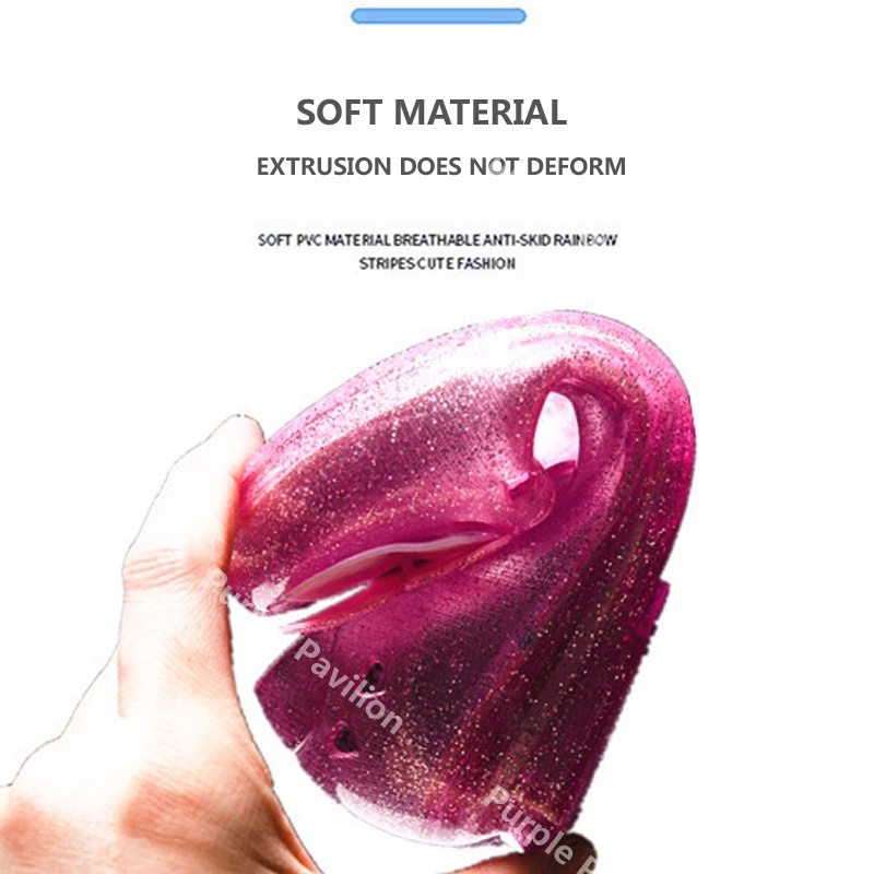 ✿Hàng Có Sẵn✿ Giày Búp Bê Nhựa Mềm Đính Nơ Có Đèn LED Dễ Thương Cho Bé Gái