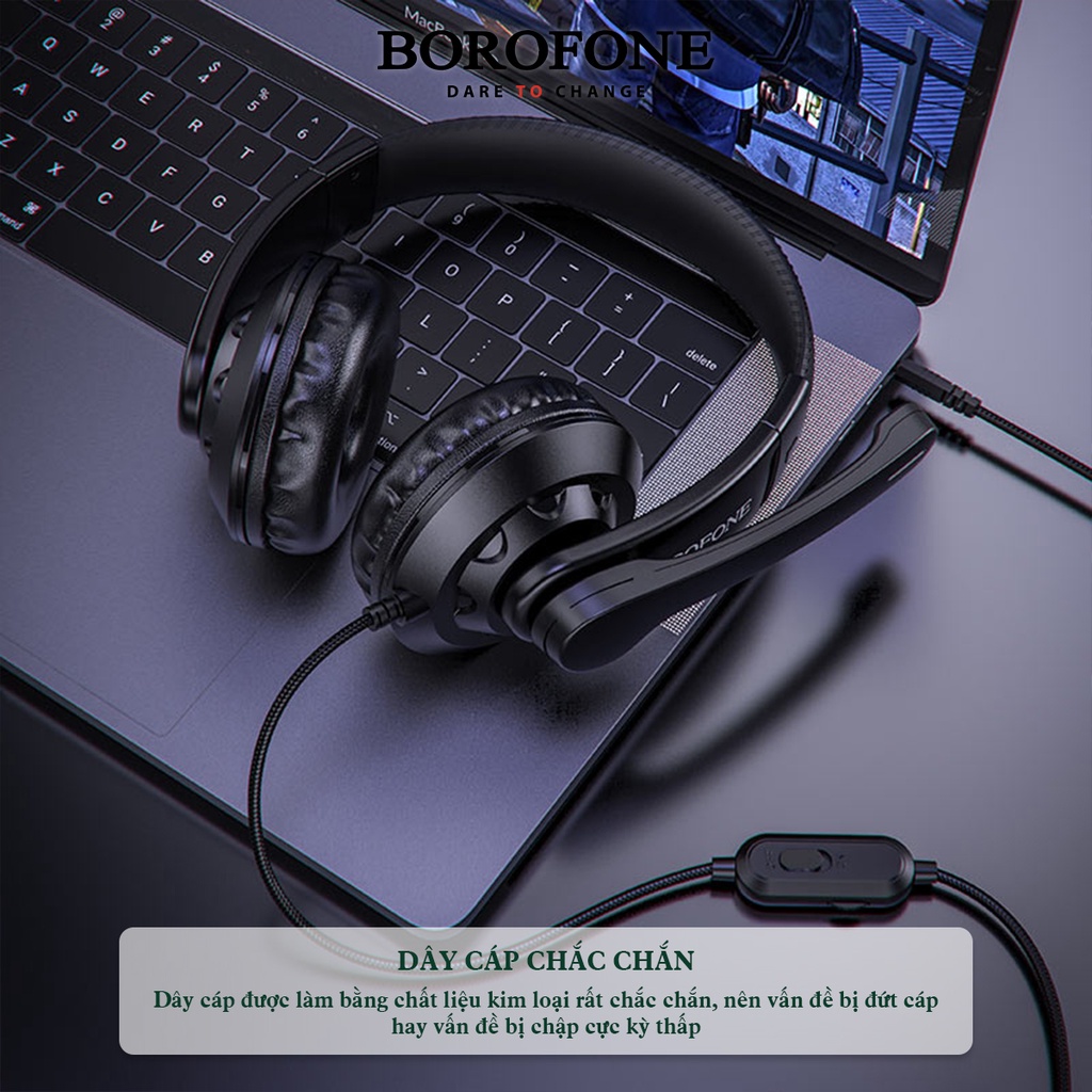 Tai nghe chụp tai có dây BOROFONE BO102 Gaming có mic đàm thoại - AK Mobile