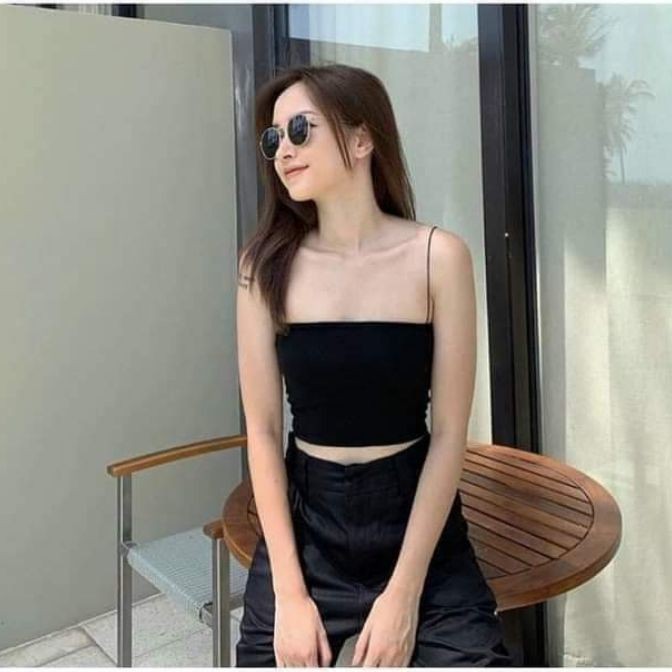 Áo hai dây nữ croptop bản to sợi bún dáng ôm body đẹp DUKO FASHION | BigBuy360 - bigbuy360.vn