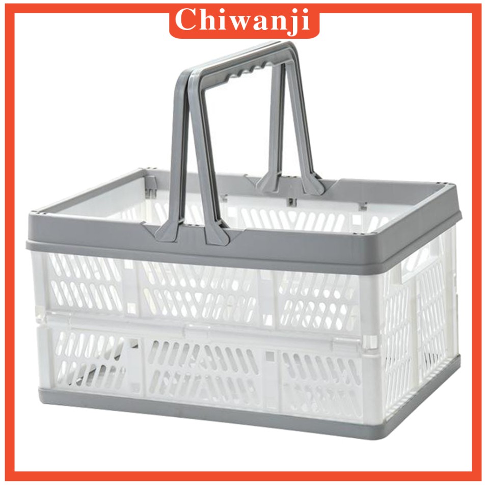 Giỏ đựng đồ tạp hóa bằng nhựa trên xe ô tô màu vàng và xanh da trời