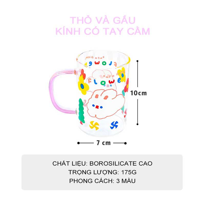 <Giảm giá lớn>W&G 111 Bình Nước Thủy Tinh Có Tay Cầm Hình Gấu Dễ Thương-300ML | BigBuy360 - bigbuy360.vn