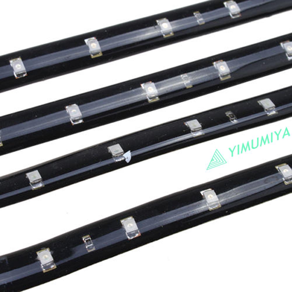 4 Dây Đèn Led Xanh Dương 30cm/15 Bóng 12v Chống Thấm Nước