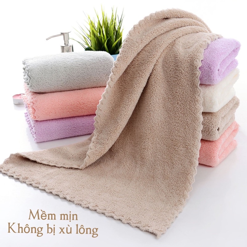 Khăn mặt lông cừu, khăn lau mặt hàn quốc mềm mịn siêu thấm hút kích thước 35x75ư