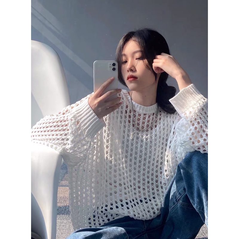 Áo Len Thời Trang Lưới Áo Thu Đông Dài tay - Seolah Fashion